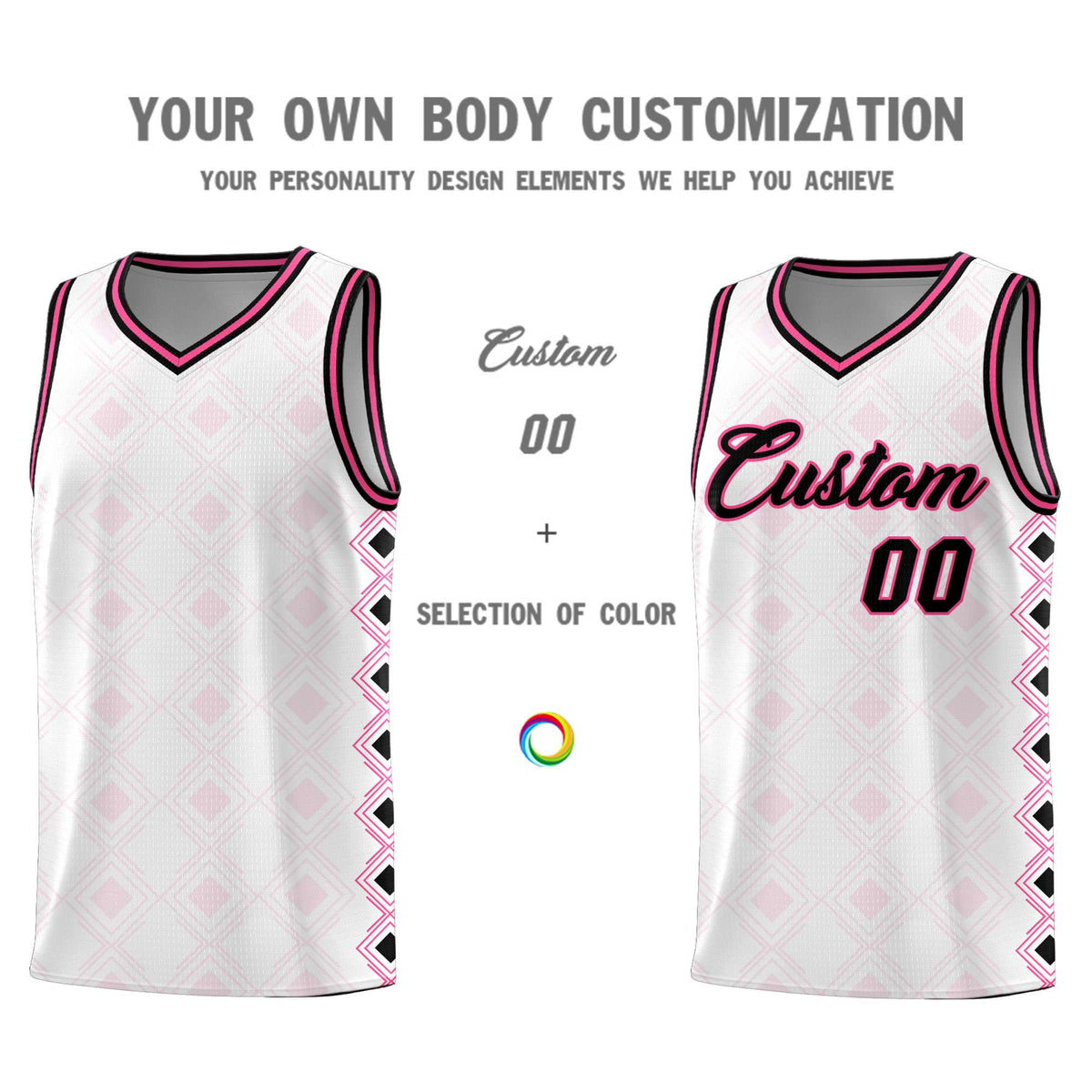Custom White Side Blocks Sports Uniform Basketball Jersey