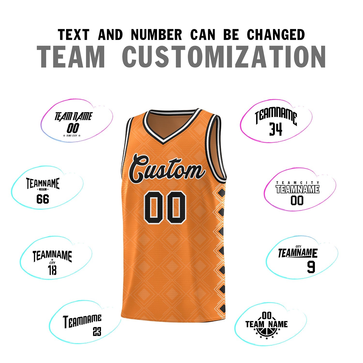 Custom Gold Orange Side Blocks Sports Uniform Basketball Jersey