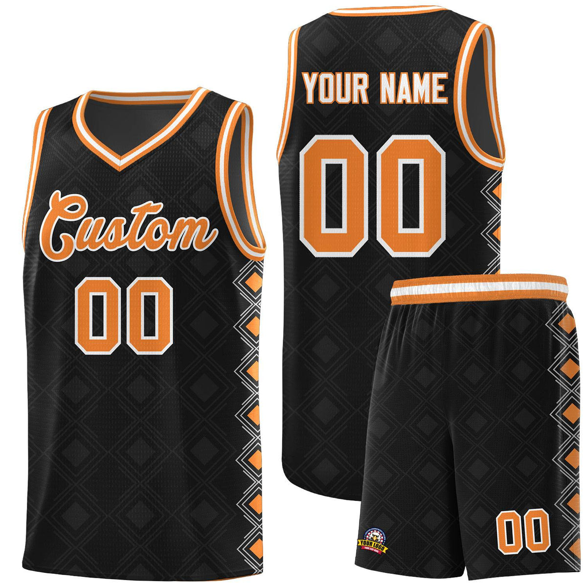 Custom Black Side Blocks Sports Uniform Basketball Jersey