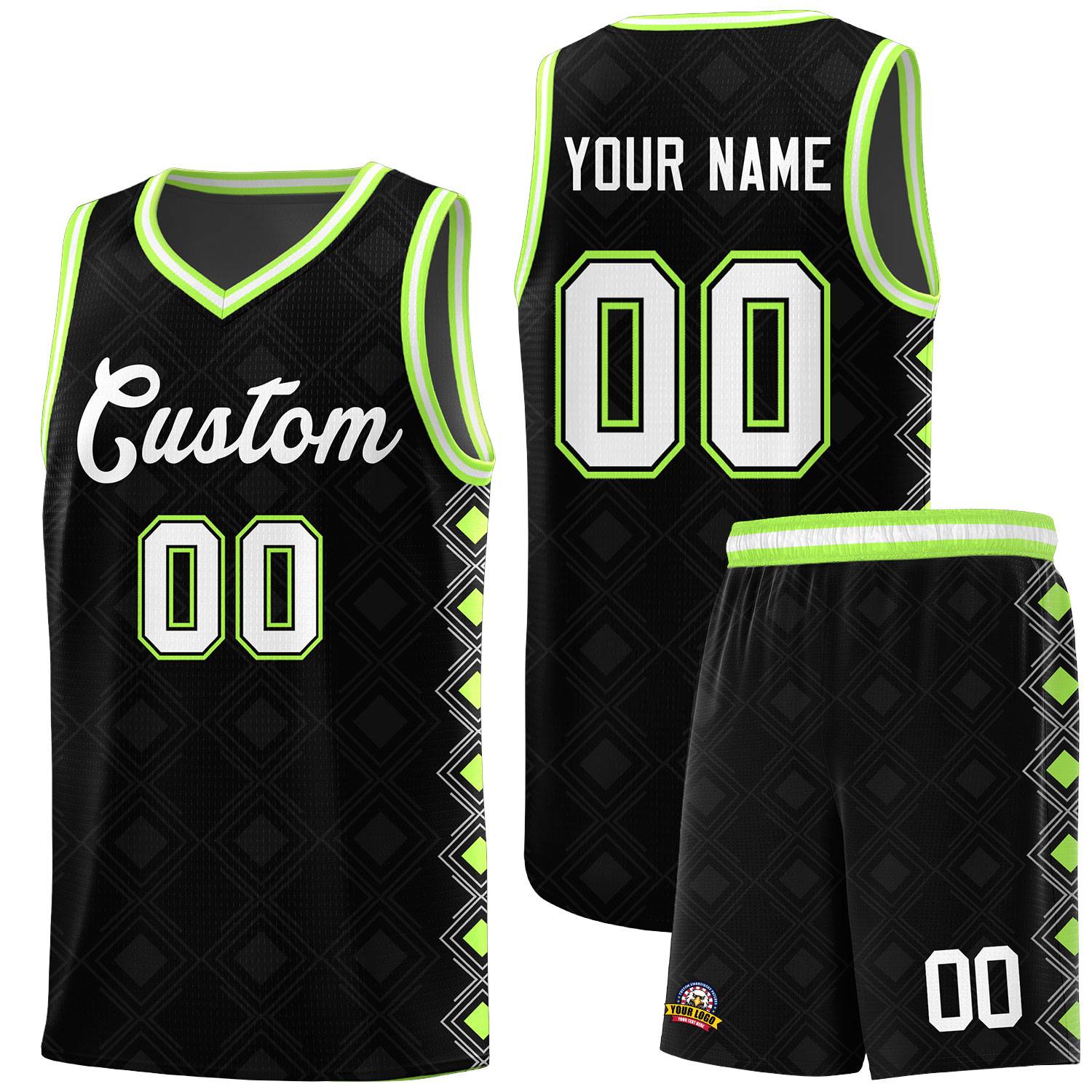 Custom Black Side Blocks Sports Uniform Basketball Jersey
