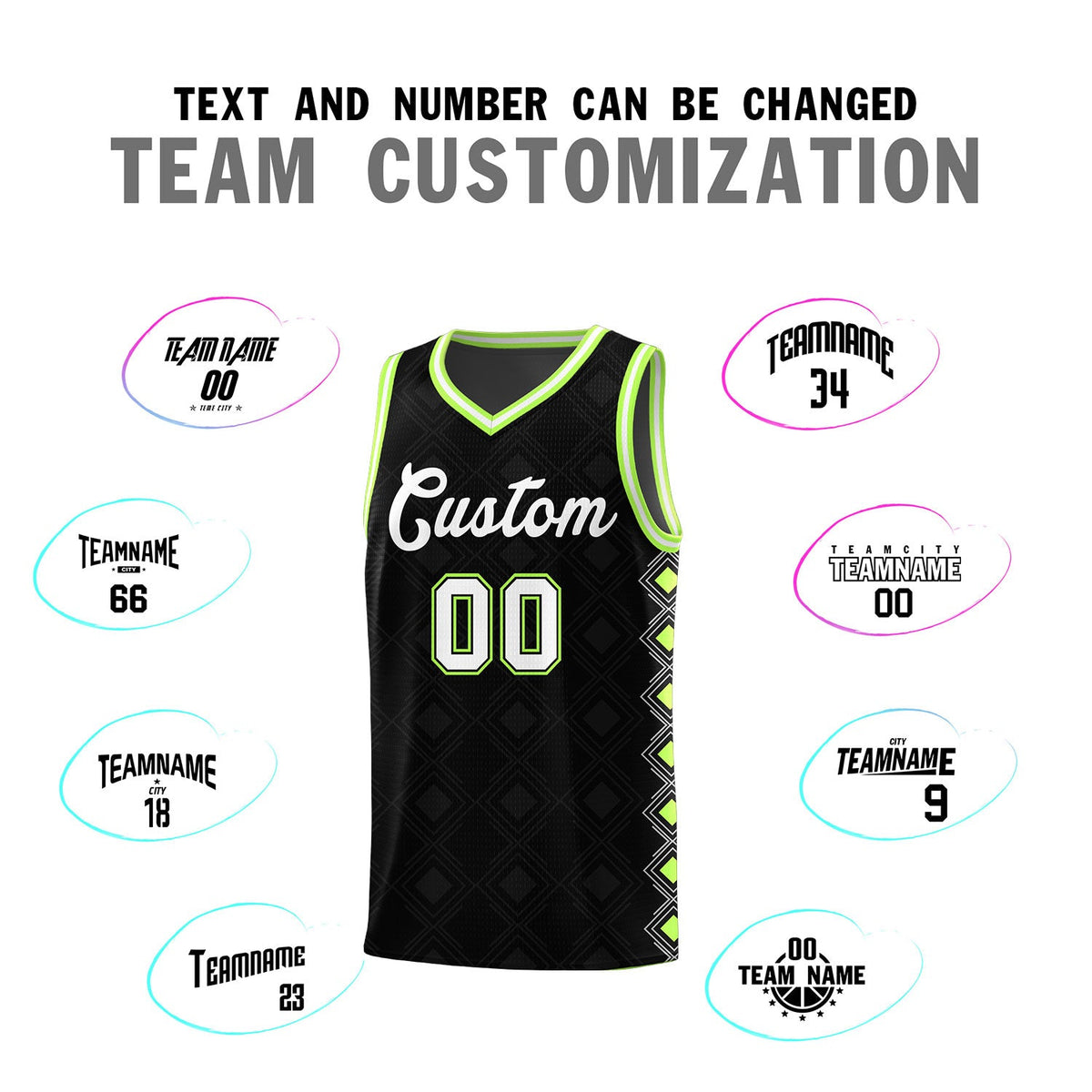 Custom Black Side Blocks Sports Uniform Basketball Jersey