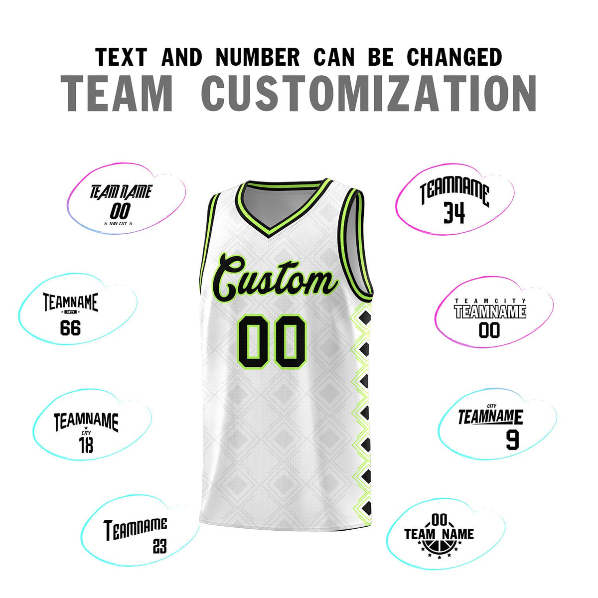 Custom White Side Blocks Sports Uniform Basketball Jersey