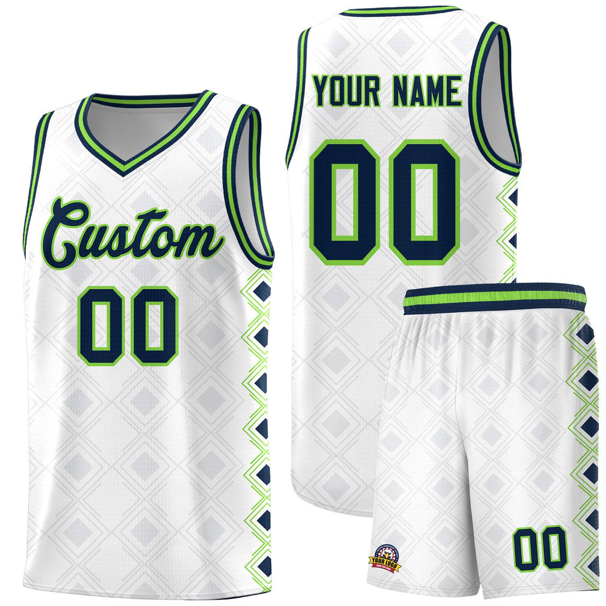 Custom White Side Blocks Sports Uniform Basketball Jersey