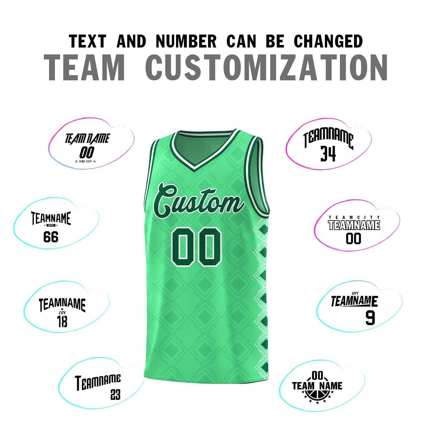 Custom Bright Green Side Blocks Sports Uniform Basketball Jersey
