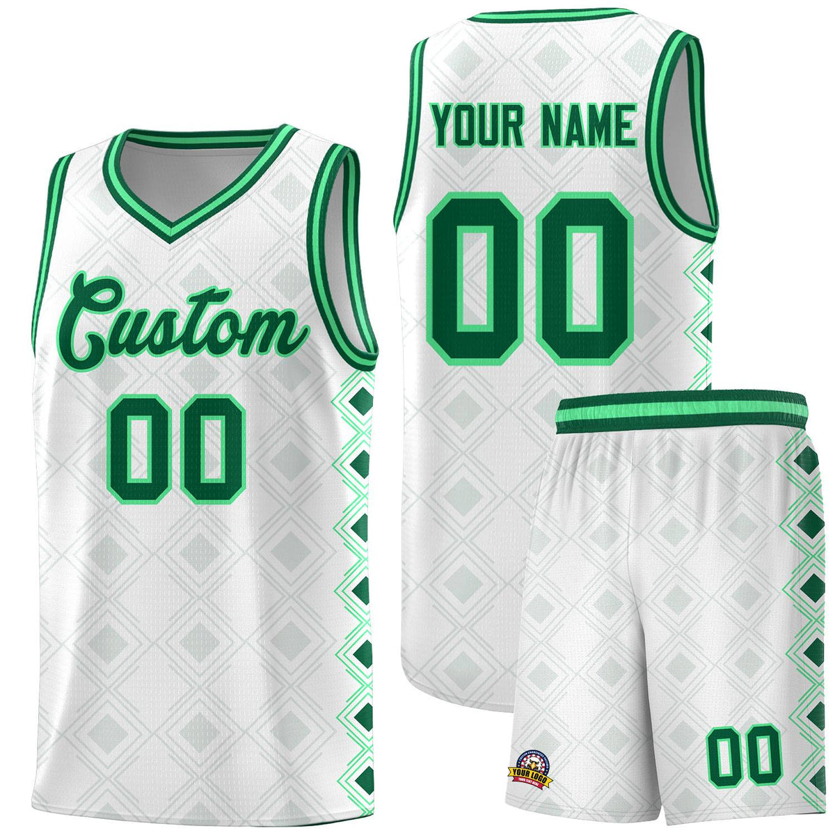 Custom White Side Blocks Sports Uniform Basketball Jersey