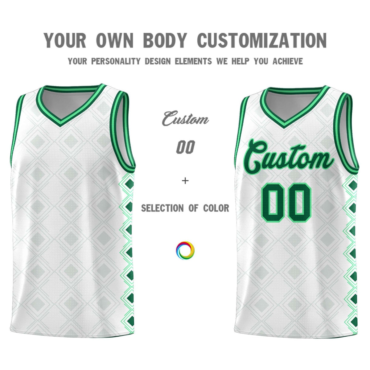 Custom White Side Blocks Sports Uniform Basketball Jersey