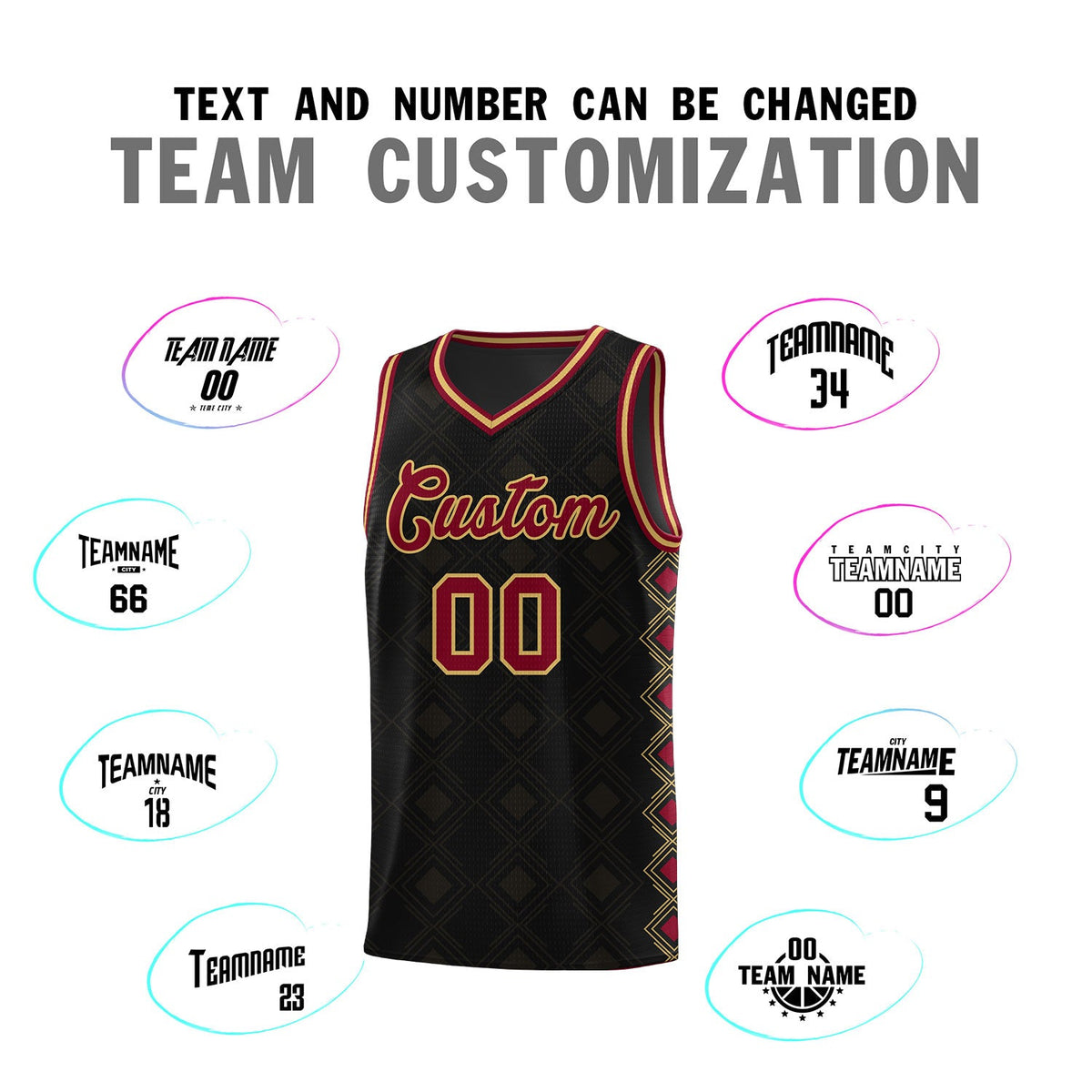 Custom Black Side Blocks Sports Uniform Basketball Jersey