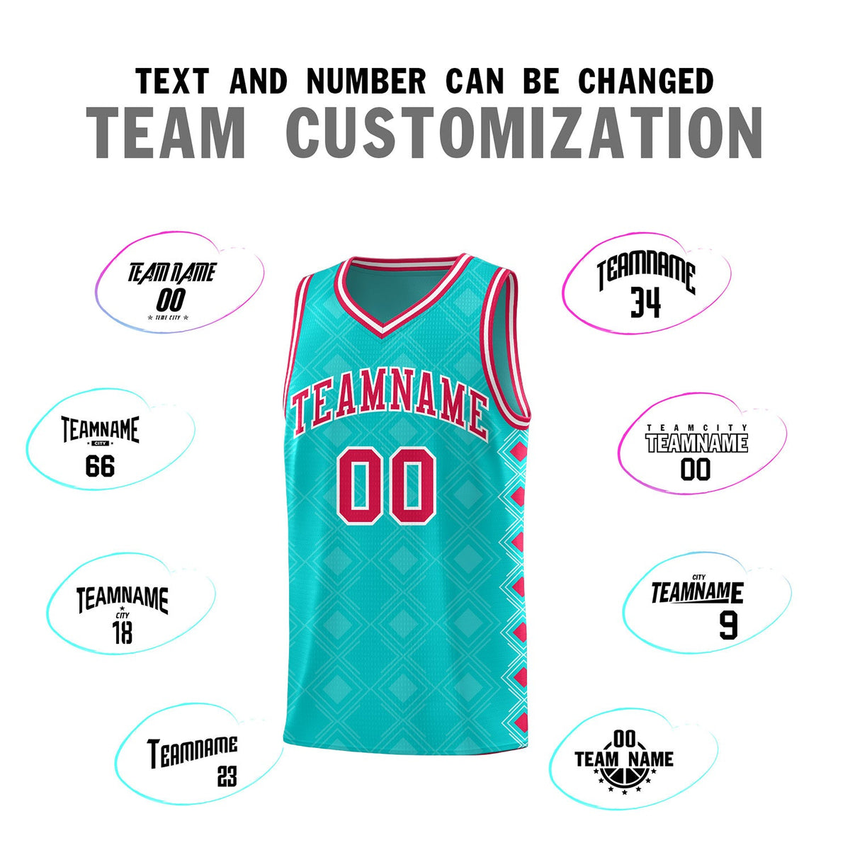 Custom Aqua Side Blocks Sports Uniform Basketball Jersey