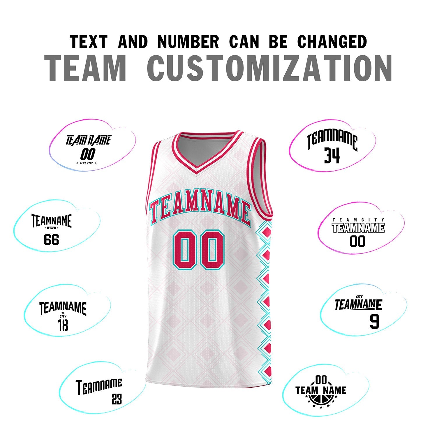 Custom White Side Blocks Sports Uniform Basketball Jersey