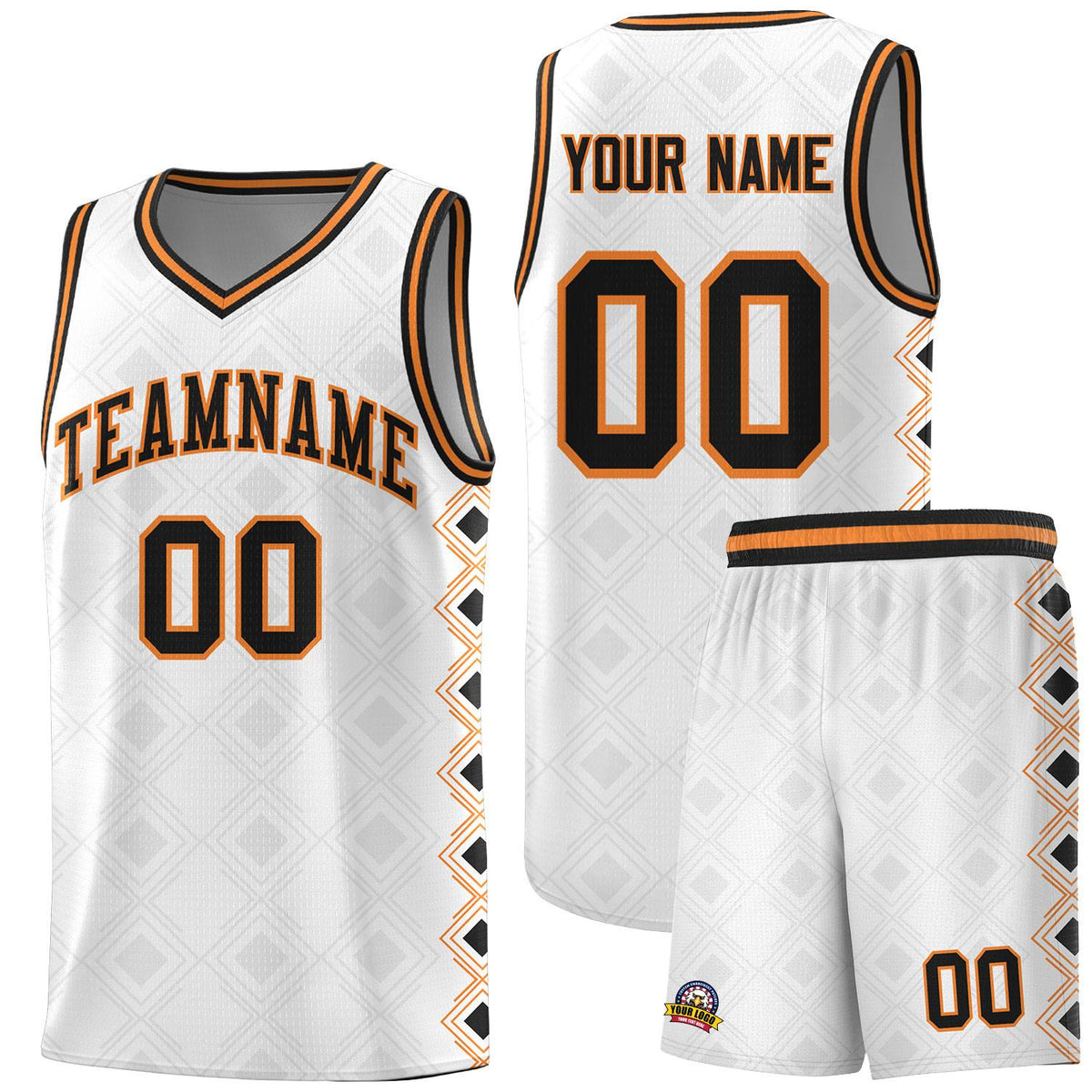 Custom White Side Blocks Sports Uniform Basketball Jersey