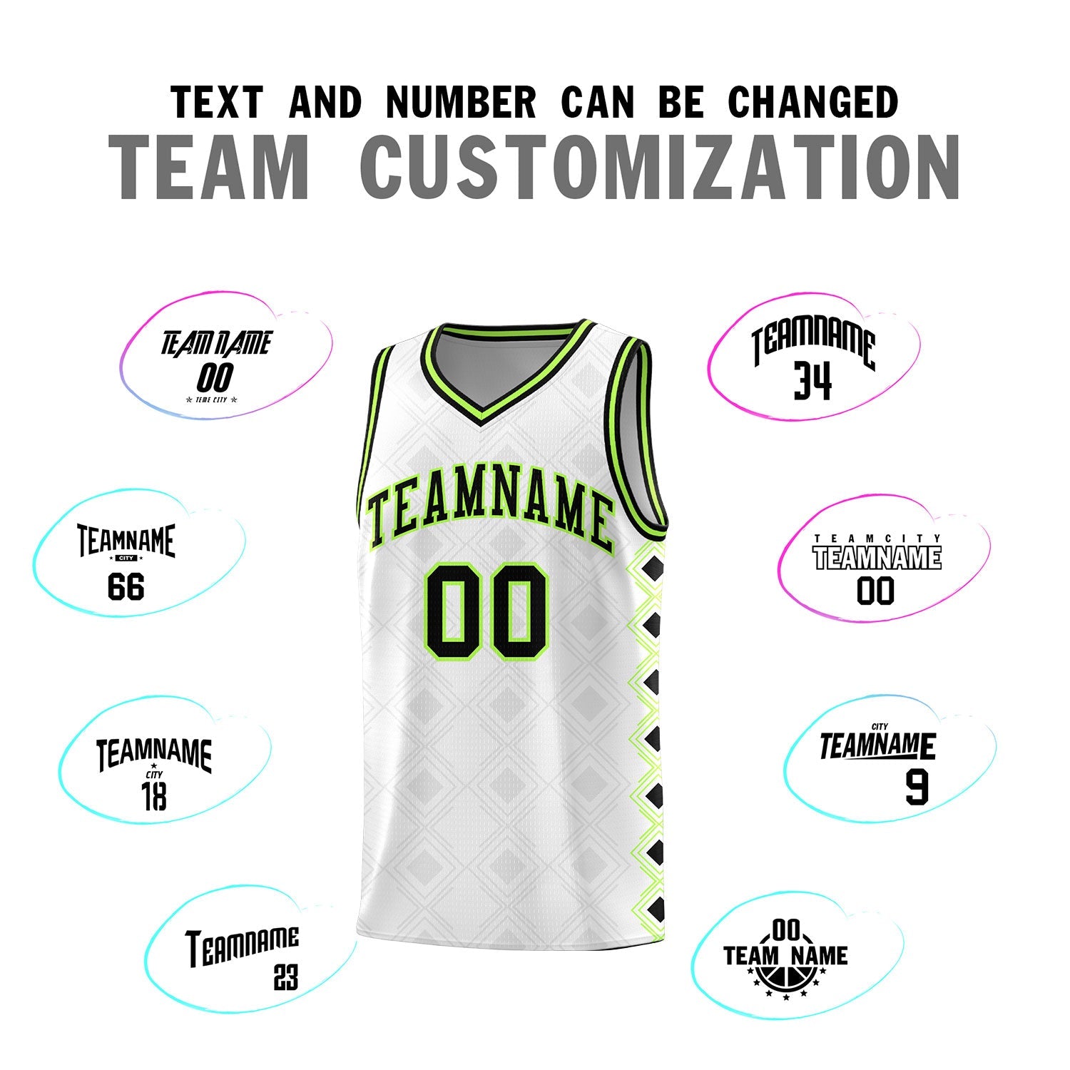 Custom White Side Blocks Sports Uniform Basketball Jersey