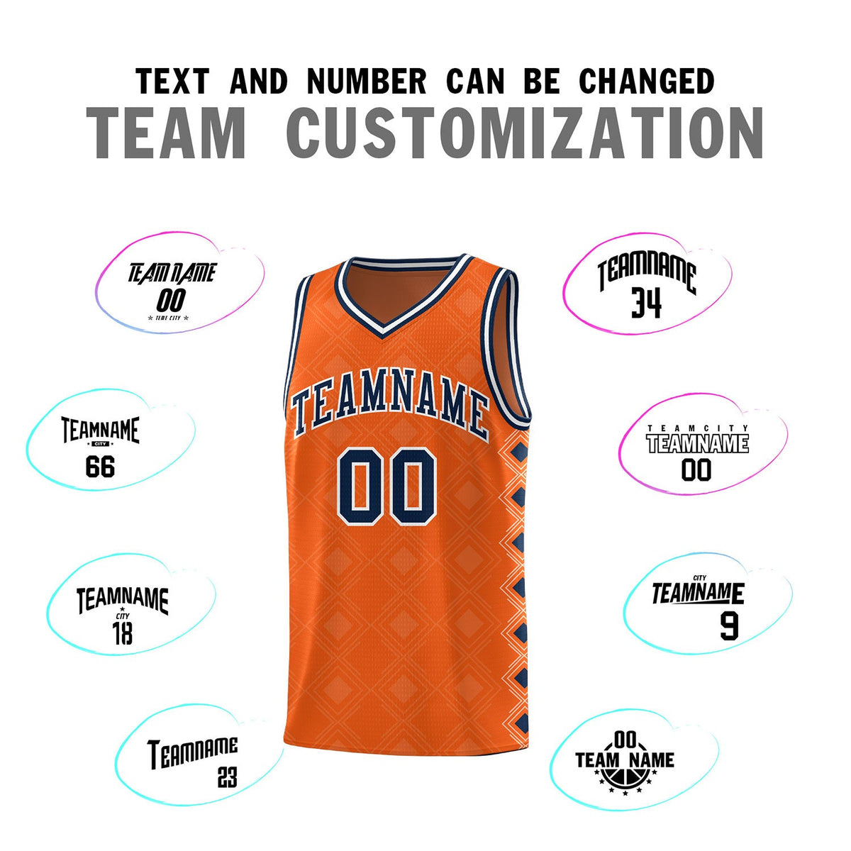 Custom Orange Side Blocks Sports Uniform Basketball Jersey
