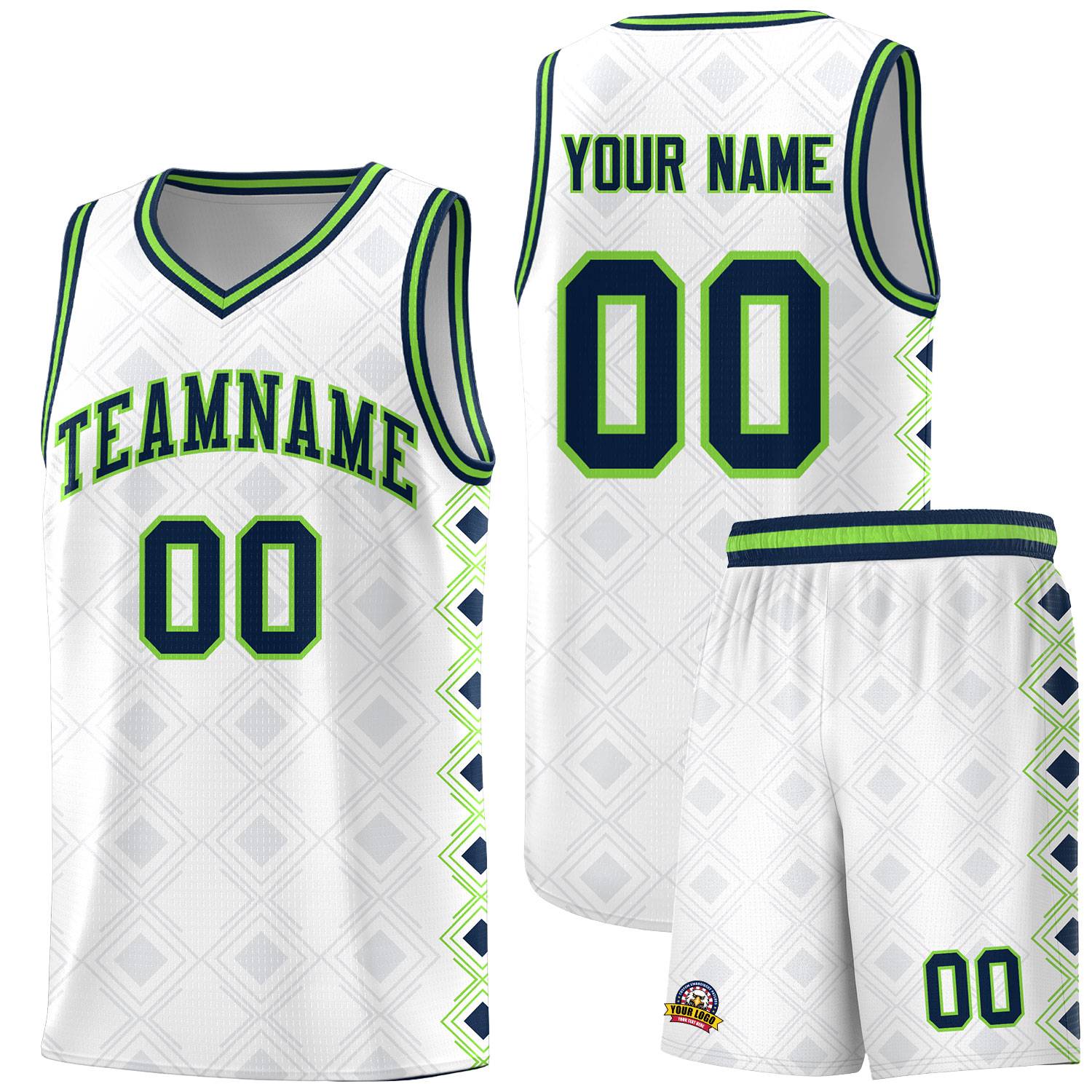 Custom White Side Blocks Sports Uniform Basketball Jersey
