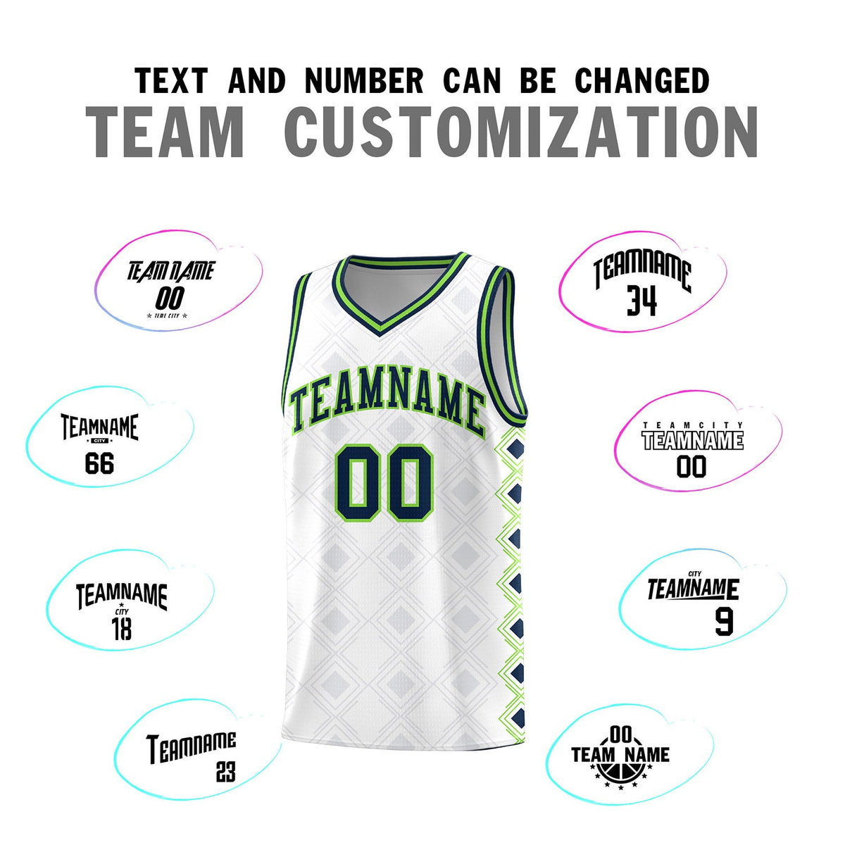 Custom White Side Blocks Sports Uniform Basketball Jersey