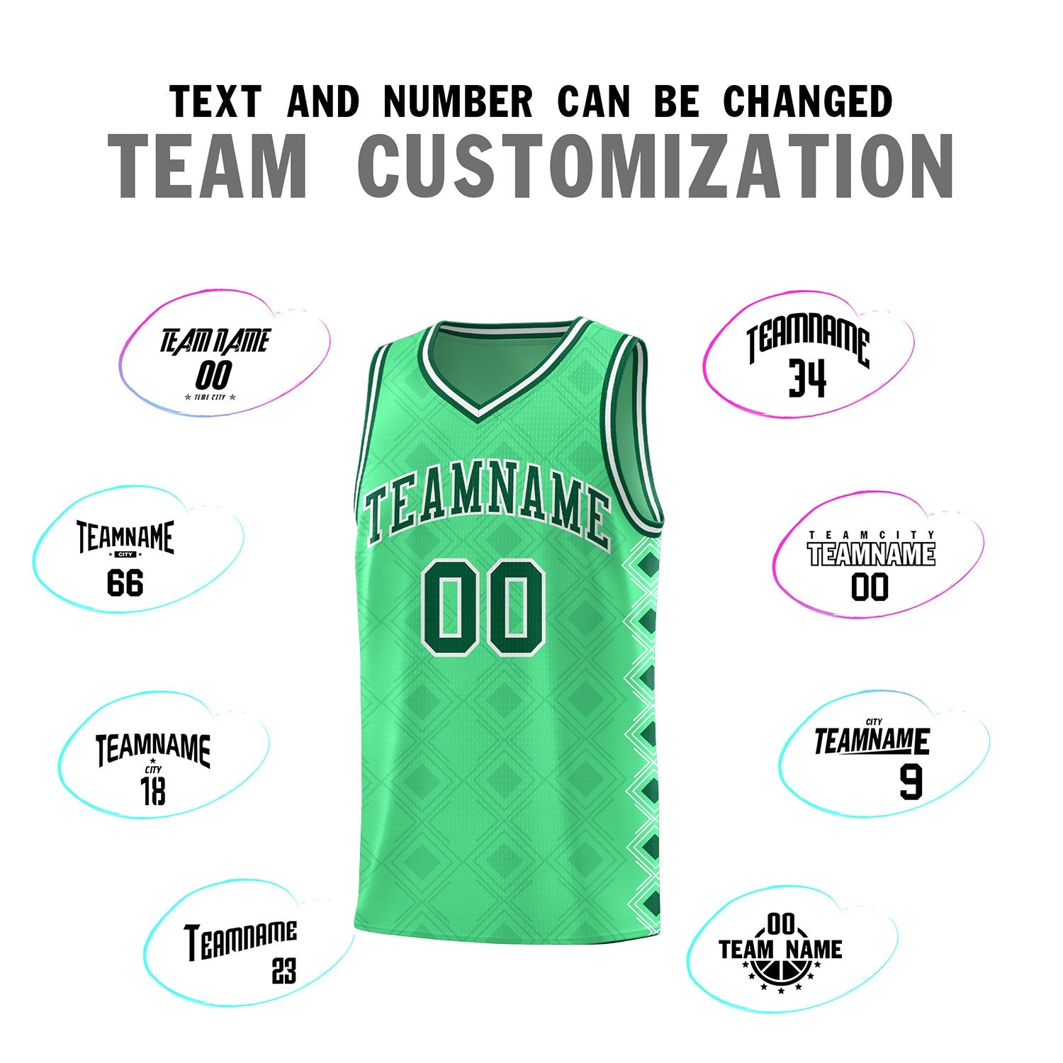 Custom Bright Green Side Blocks Sports Uniform Basketball Jersey