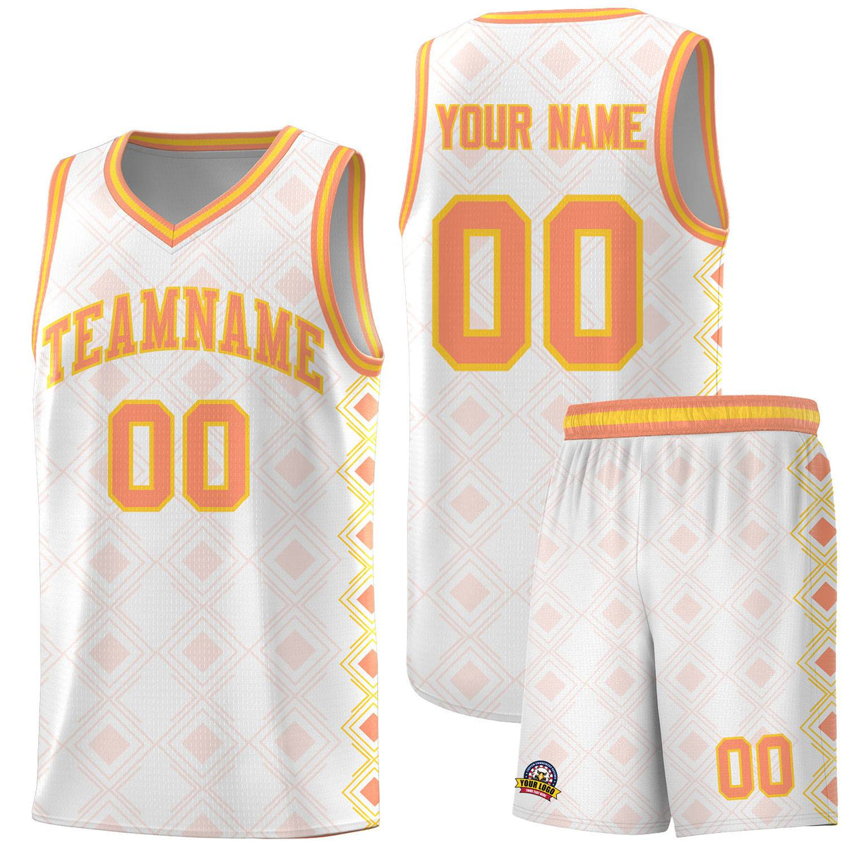 Custom White Side Blocks Sports Uniform Basketball Jersey