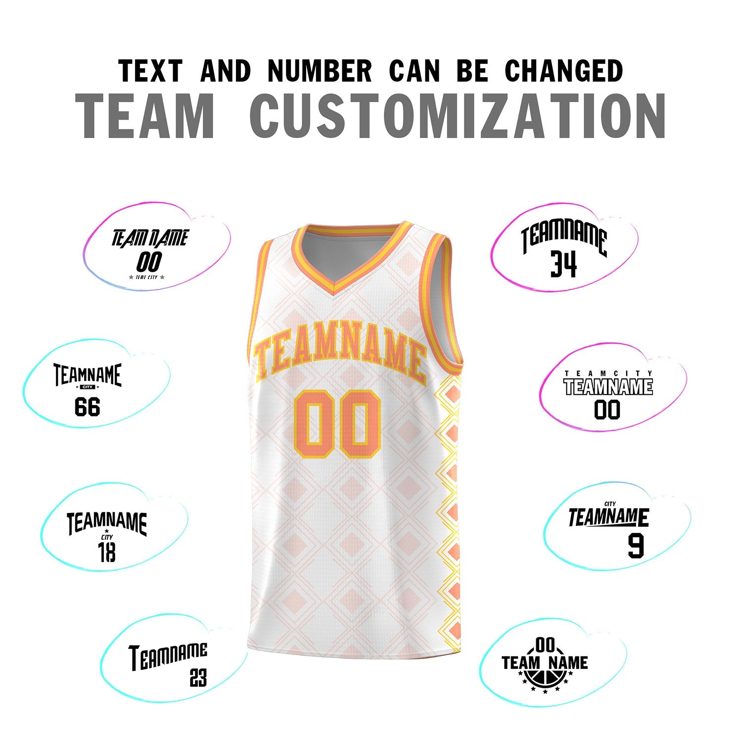 Custom White Side Blocks Sports Uniform Basketball Jersey