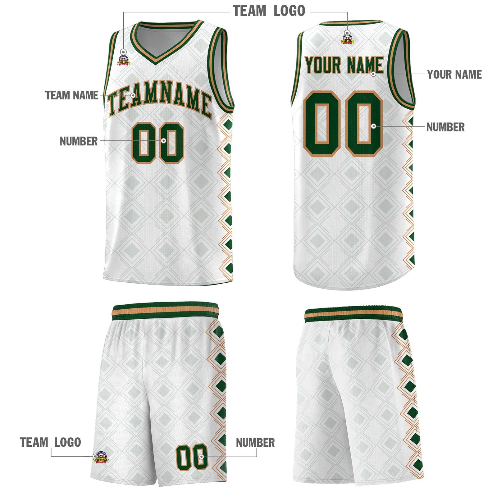 Custom White Side Blocks Sports Uniform Basketball Jersey