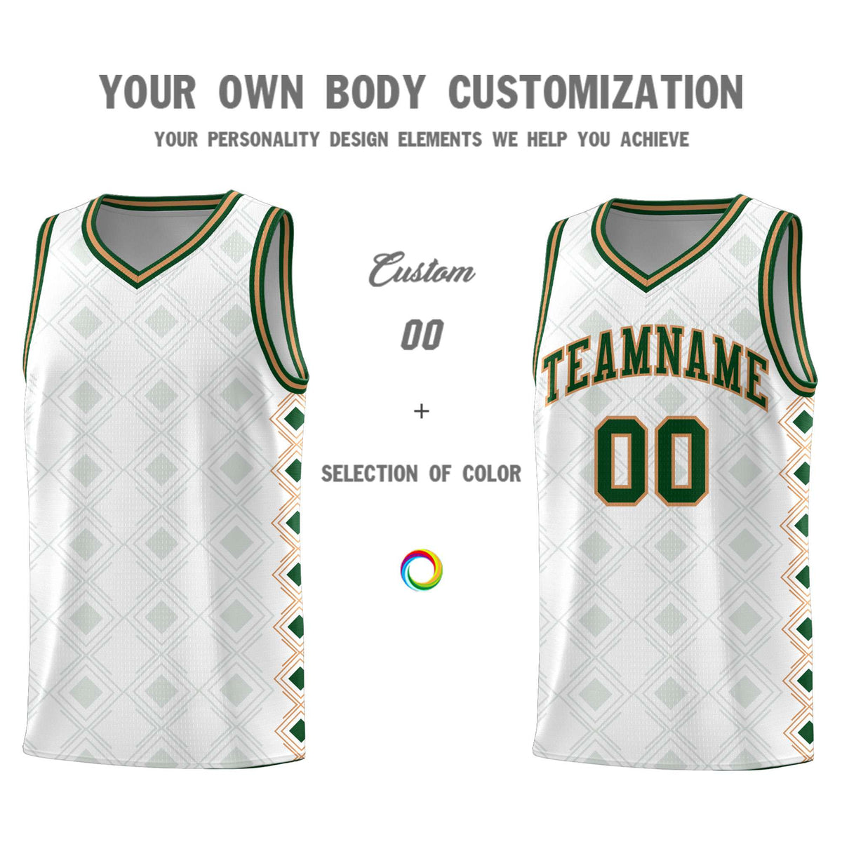 Custom White Side Blocks Sports Uniform Basketball Jersey