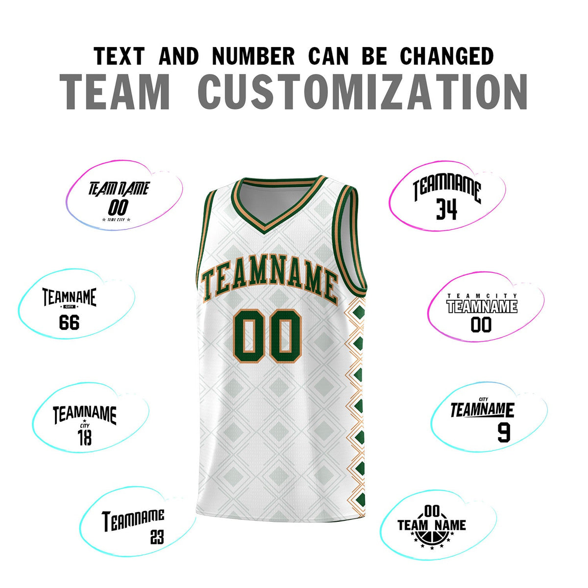 Custom White Side Blocks Sports Uniform Basketball Jersey