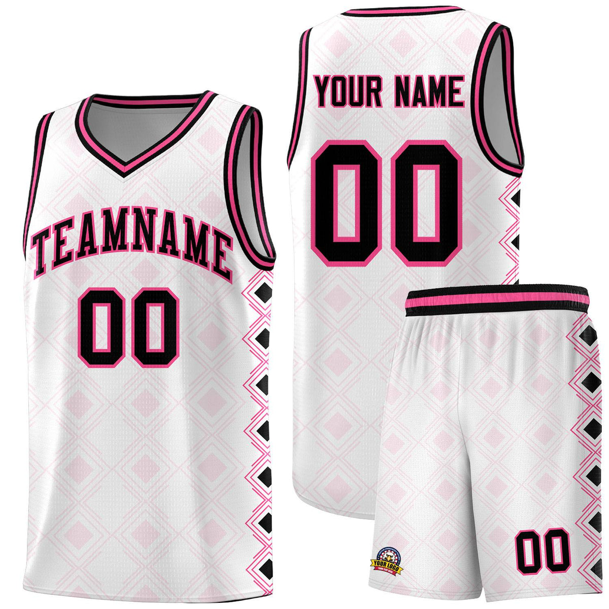 Custom White Side Blocks Sports Uniform Basketball Jersey