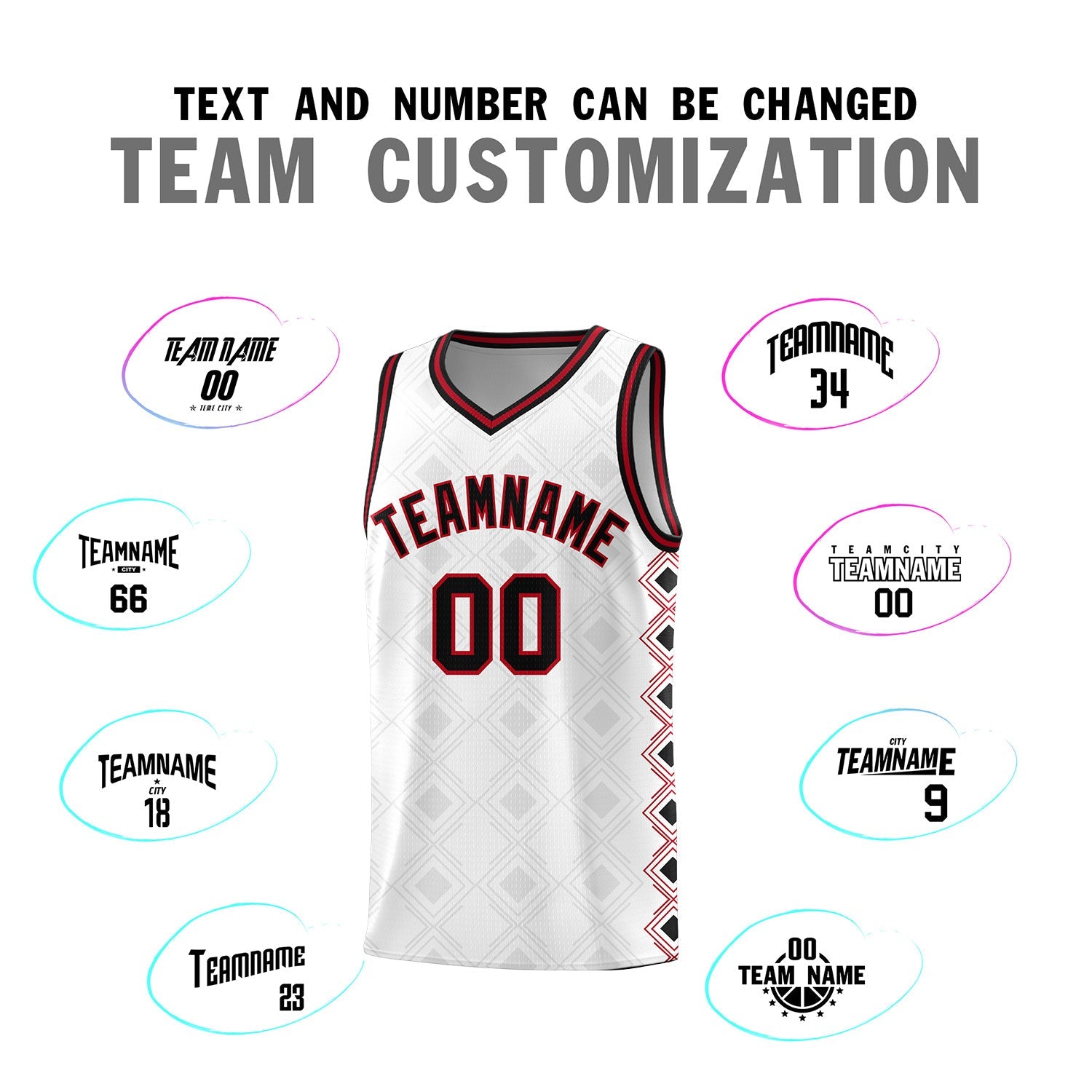 Custom White Side Blocks Sports Uniform Basketball Jersey