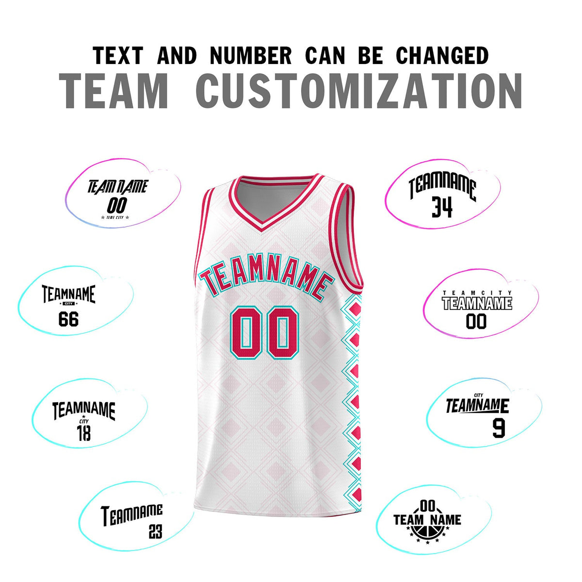 Custom White Side Blocks Sports Uniform Basketball Jersey