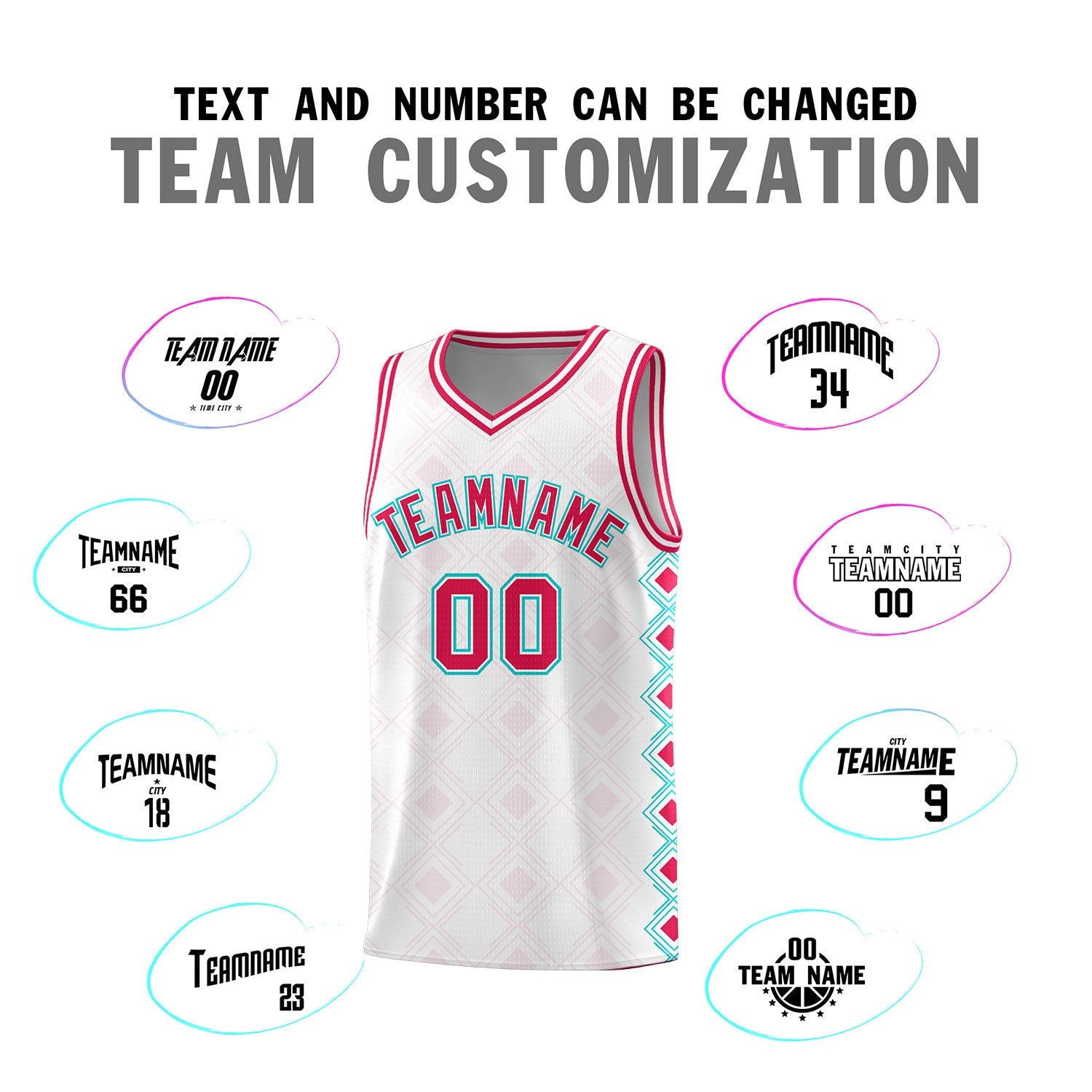 Custom White Side Blocks Sports Uniform Basketball Jersey