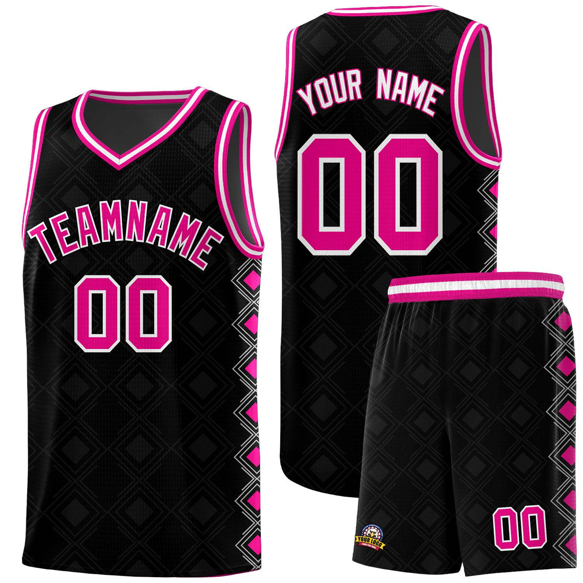 Custom Black Side Blocks Sports Uniform Basketball Jersey