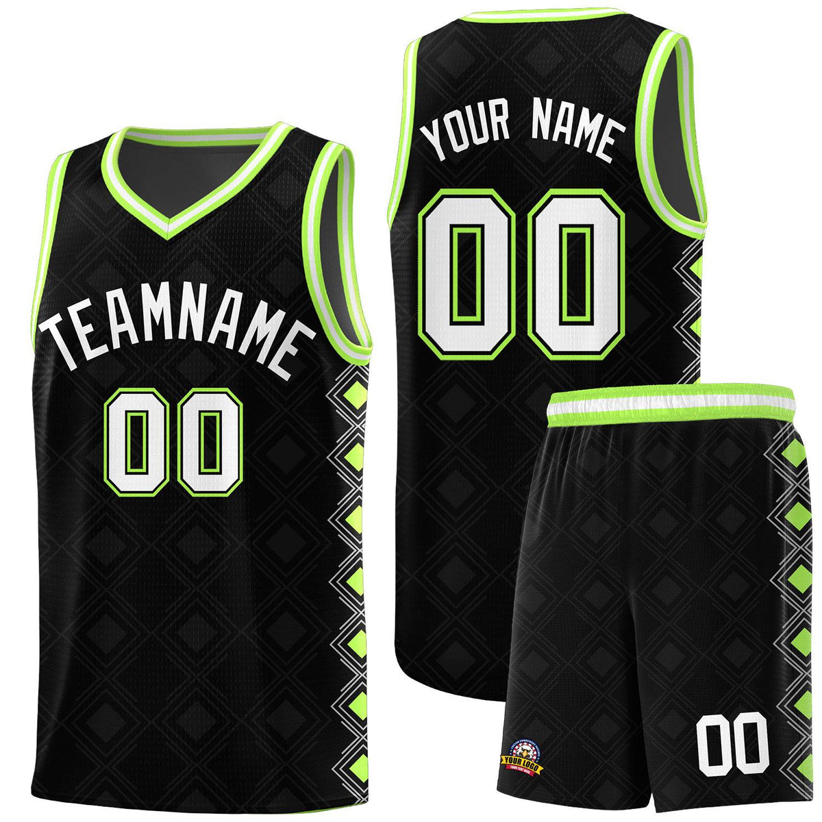 Custom Black Side Blocks Sports Uniform Basketball Jersey