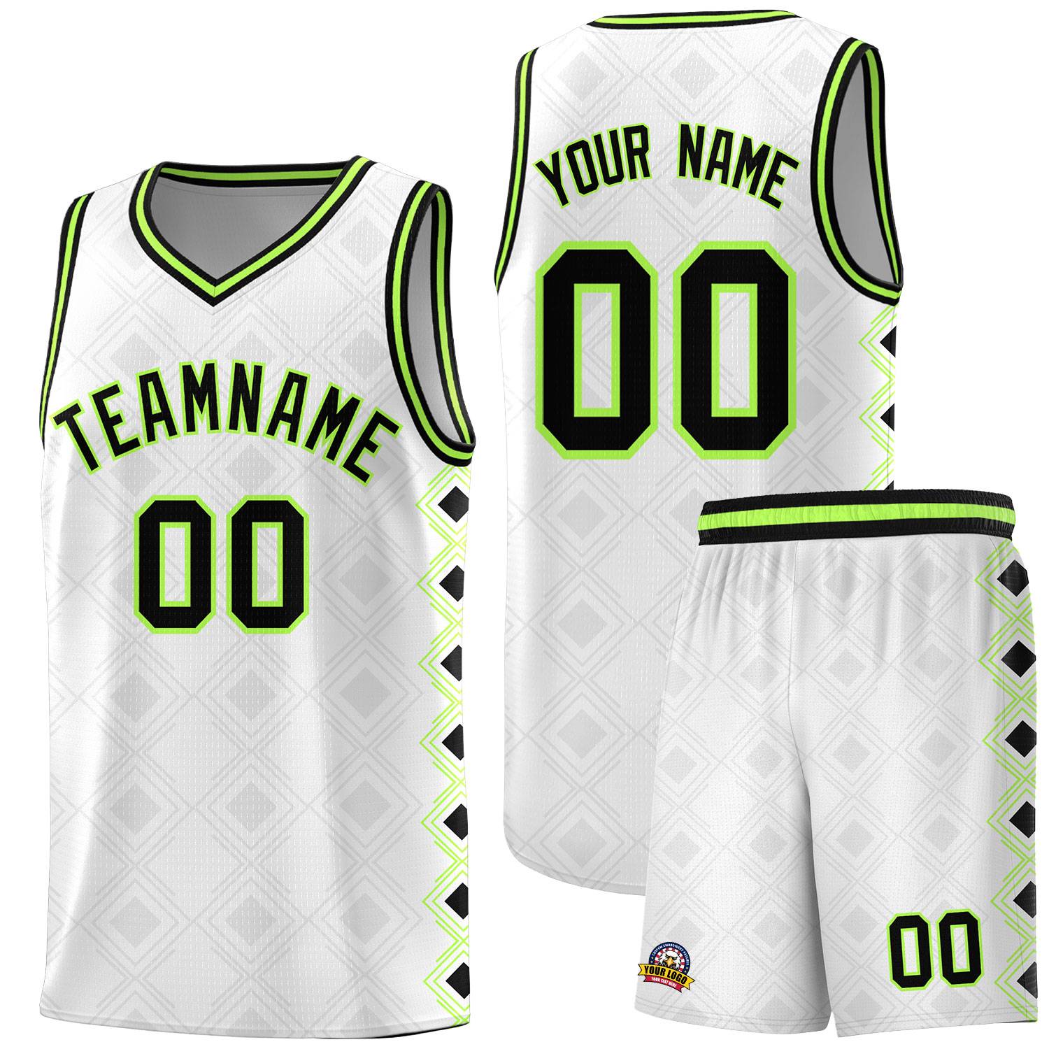 Custom White Side Blocks Sports Uniform Basketball Jersey