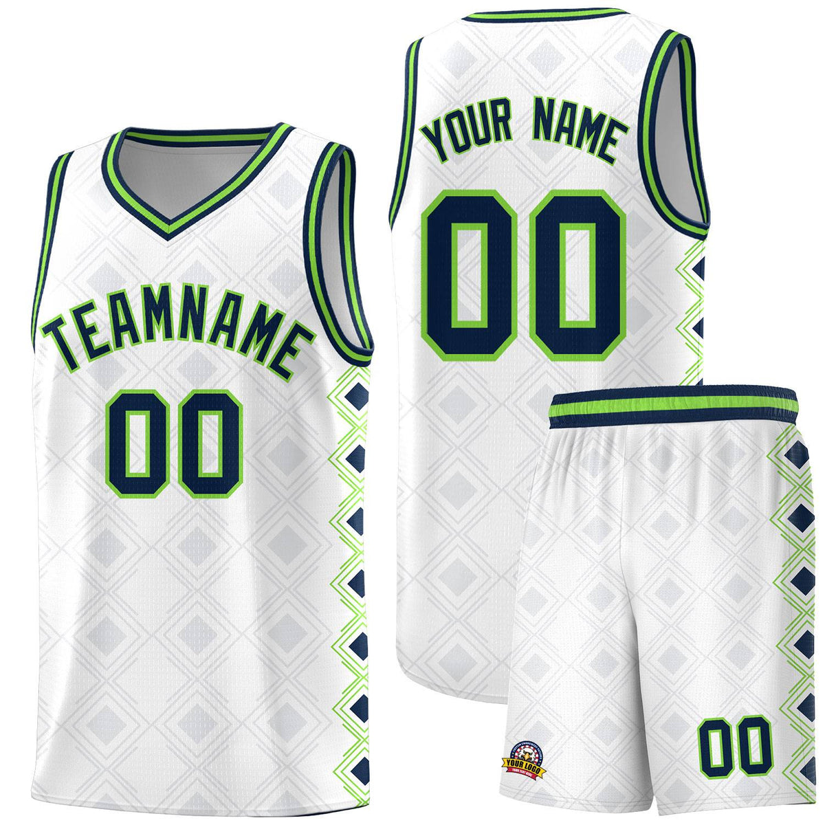 Custom White Side Blocks Sports Uniform Basketball Jersey