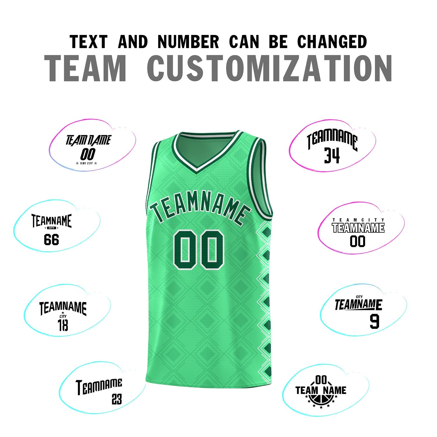 Custom Bright Green Side Blocks Sports Uniform Basketball Jersey