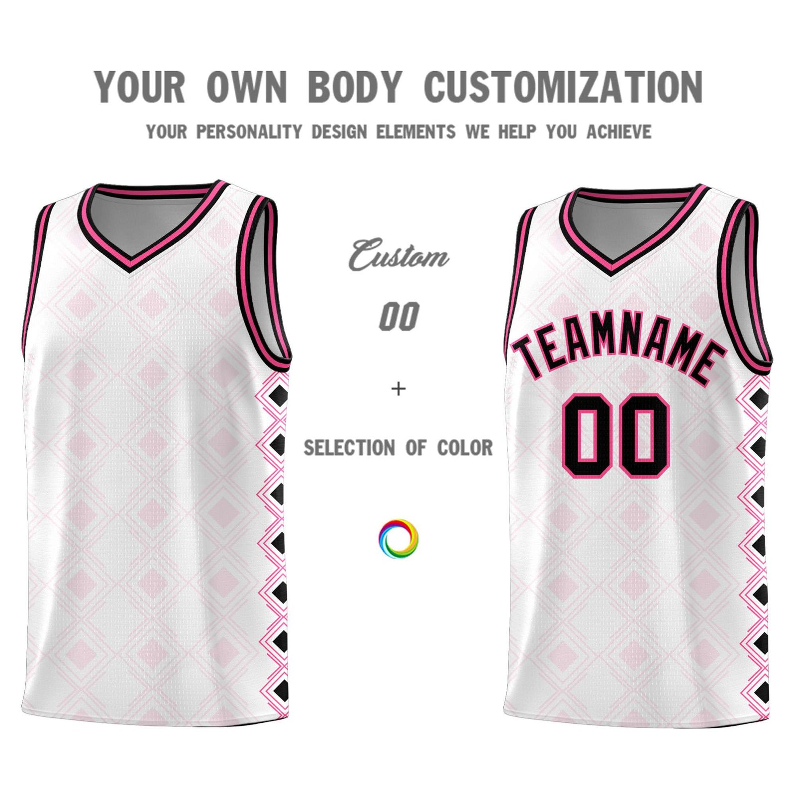 Custom White Side Blocks Sports Uniform Basketball Jersey