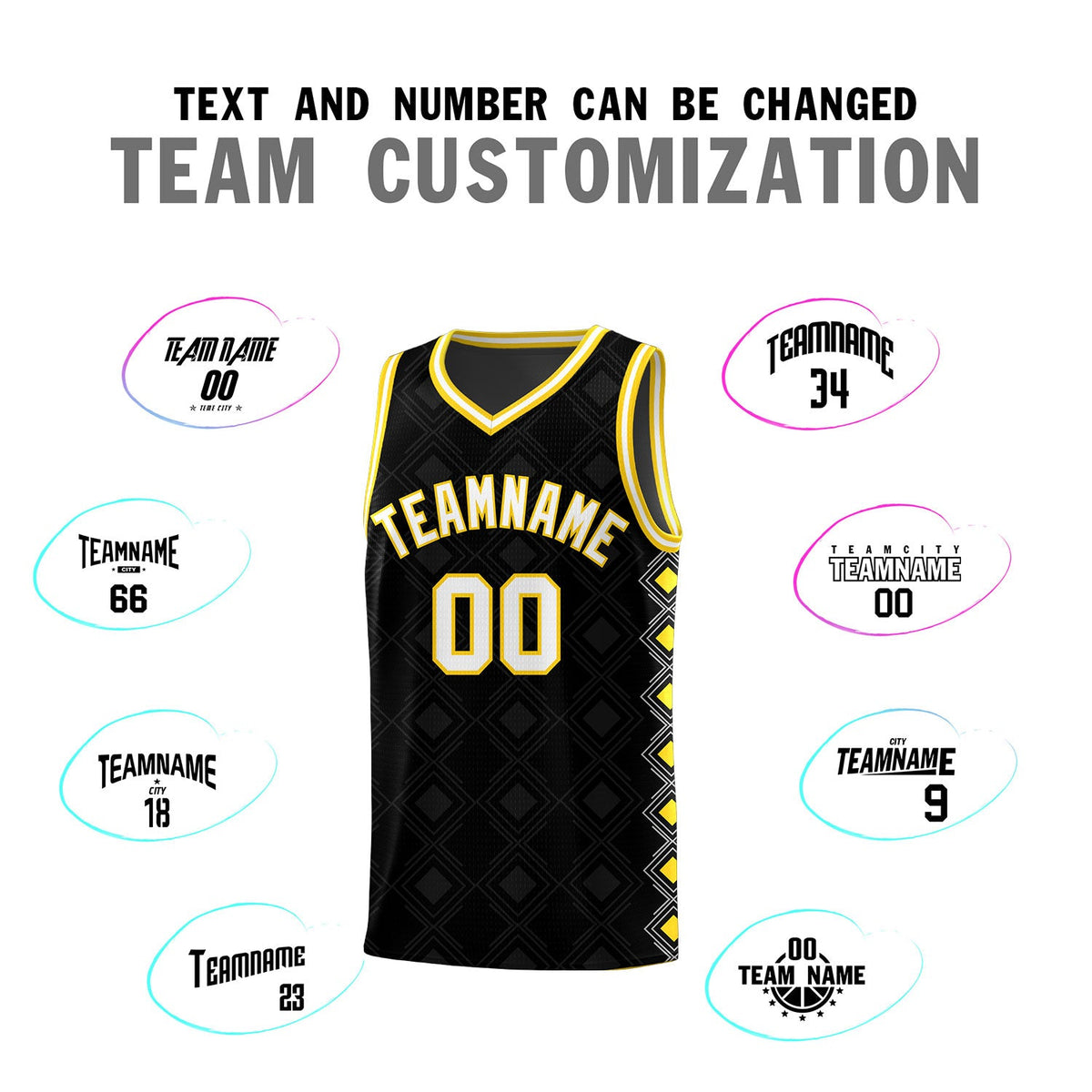 Custom Black Side Blocks Sports Uniform Basketball Jersey