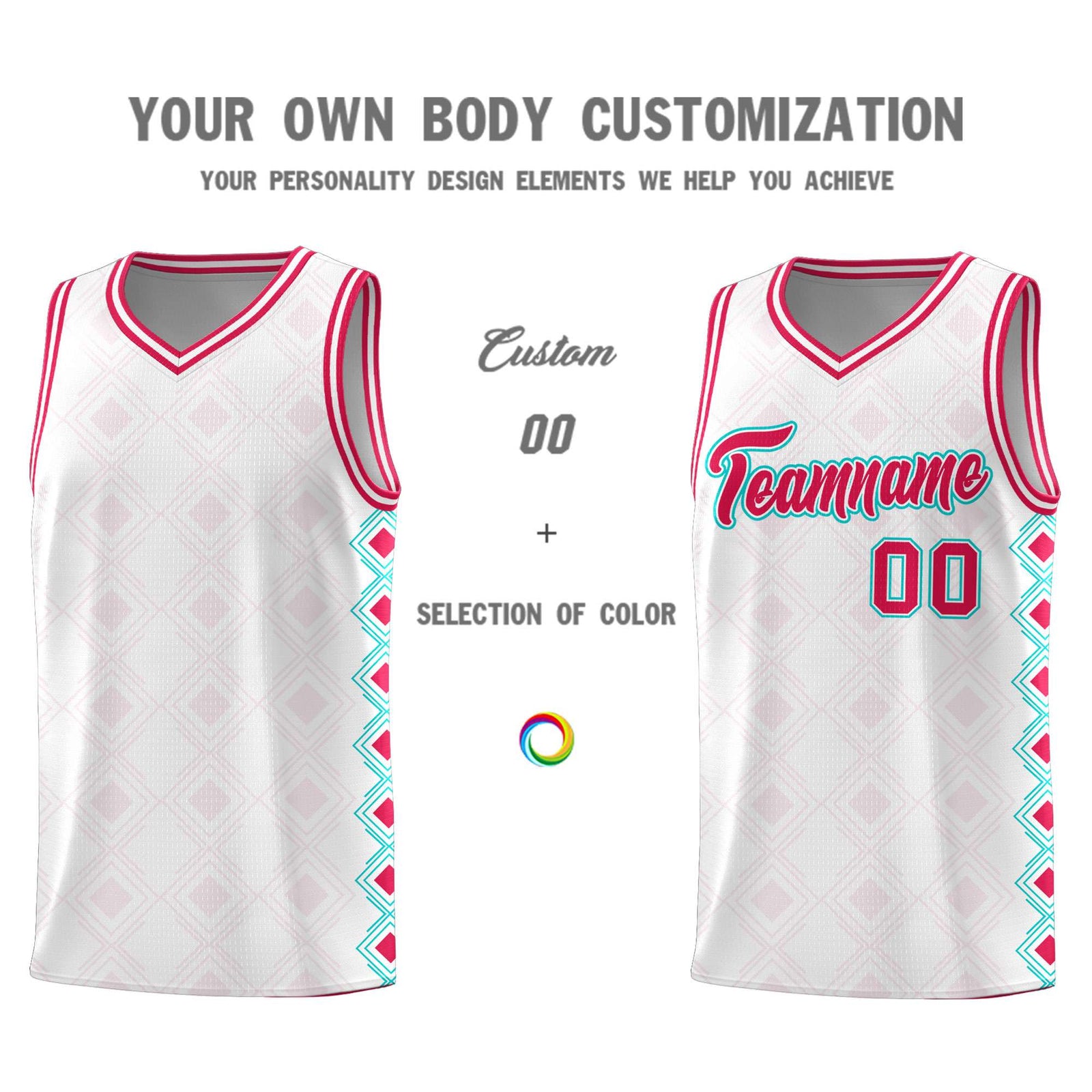 Custom White Side Blocks Sports Uniform Basketball Jersey