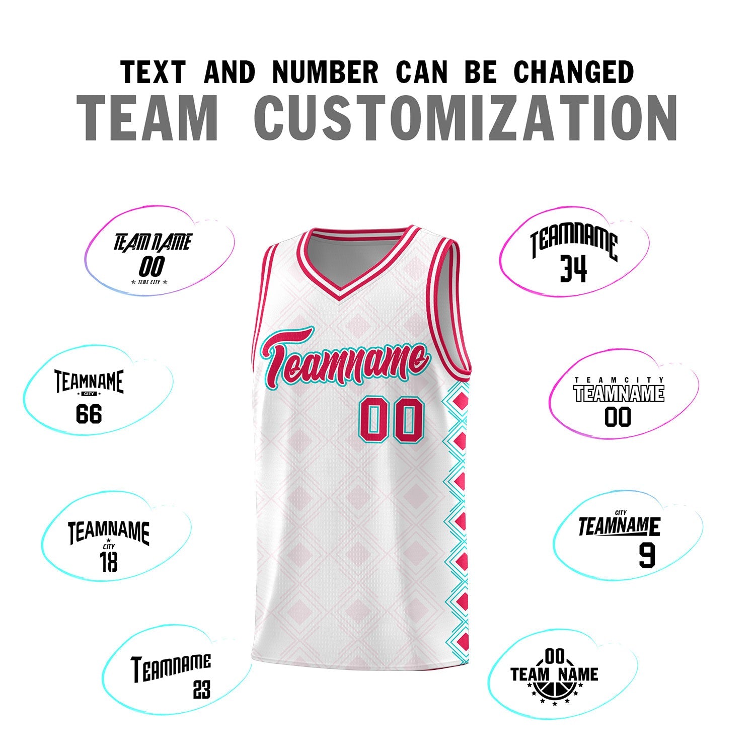 Custom White Side Blocks Sports Uniform Basketball Jersey