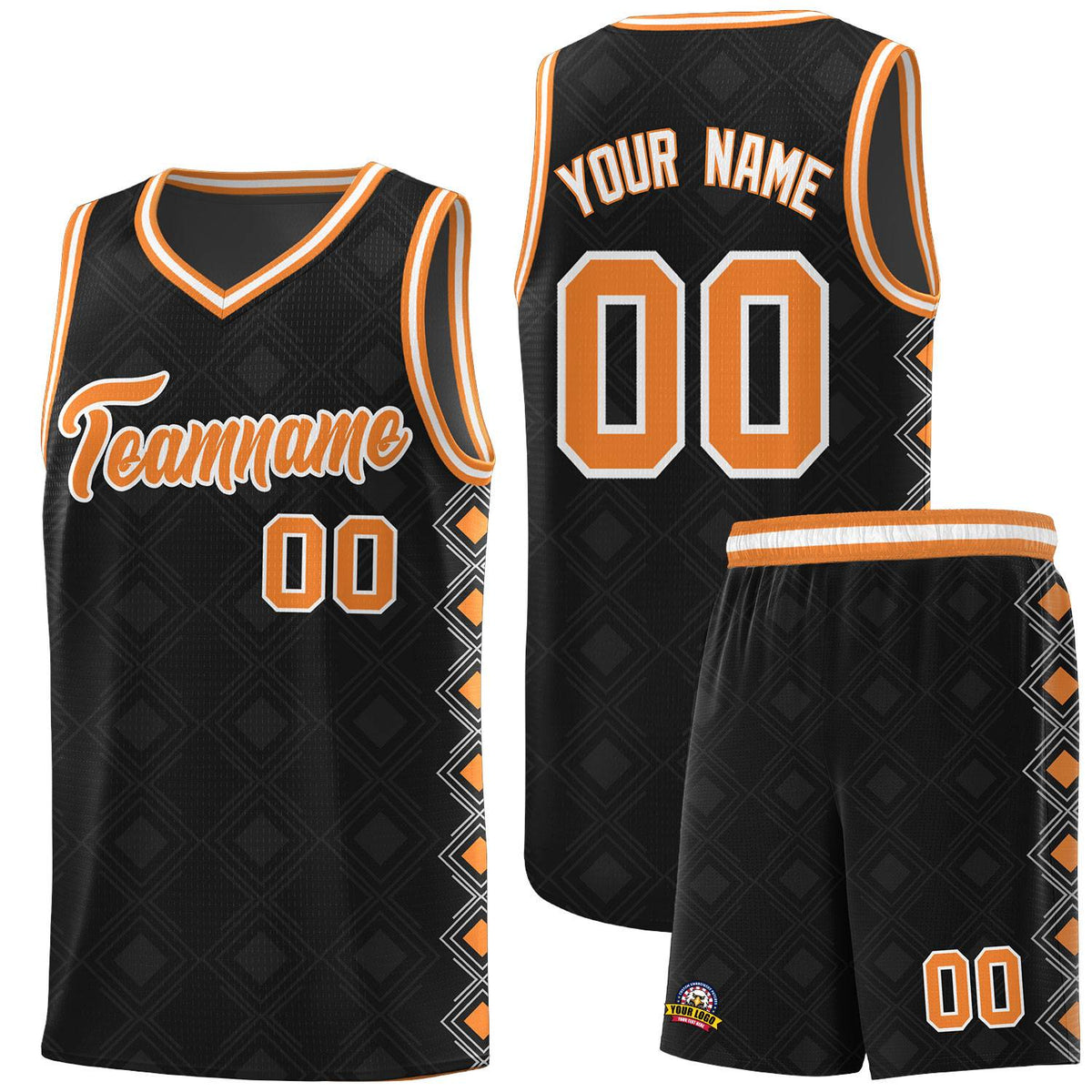 Custom Black Side Blocks Sports Uniform Basketball Jersey