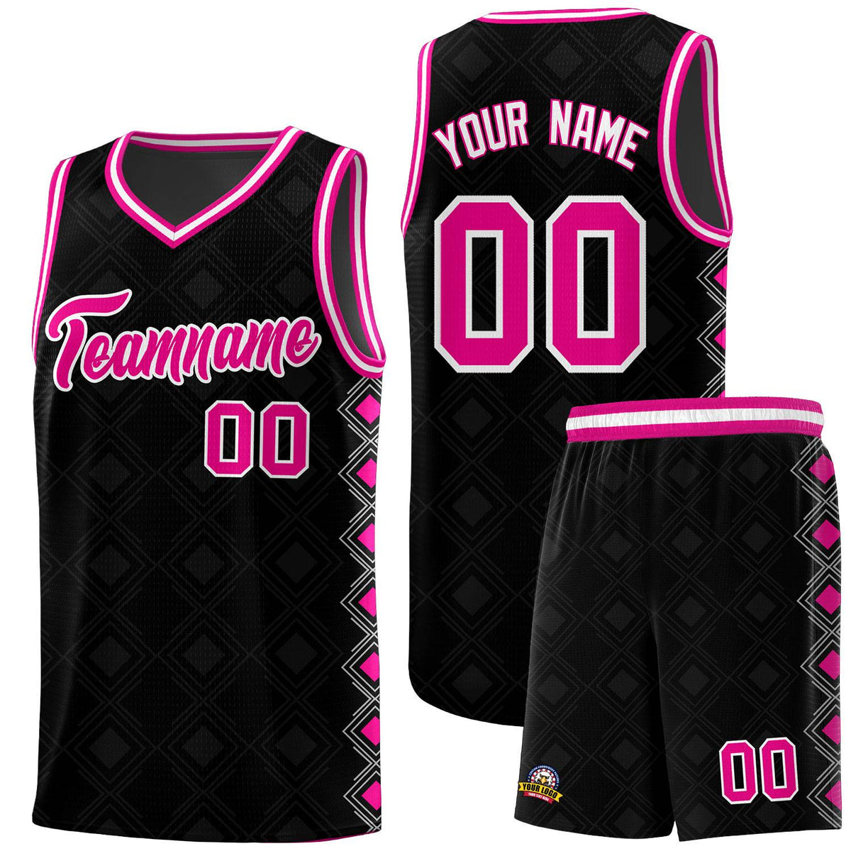 Custom Black Side Blocks Sports Uniform Basketball Jersey