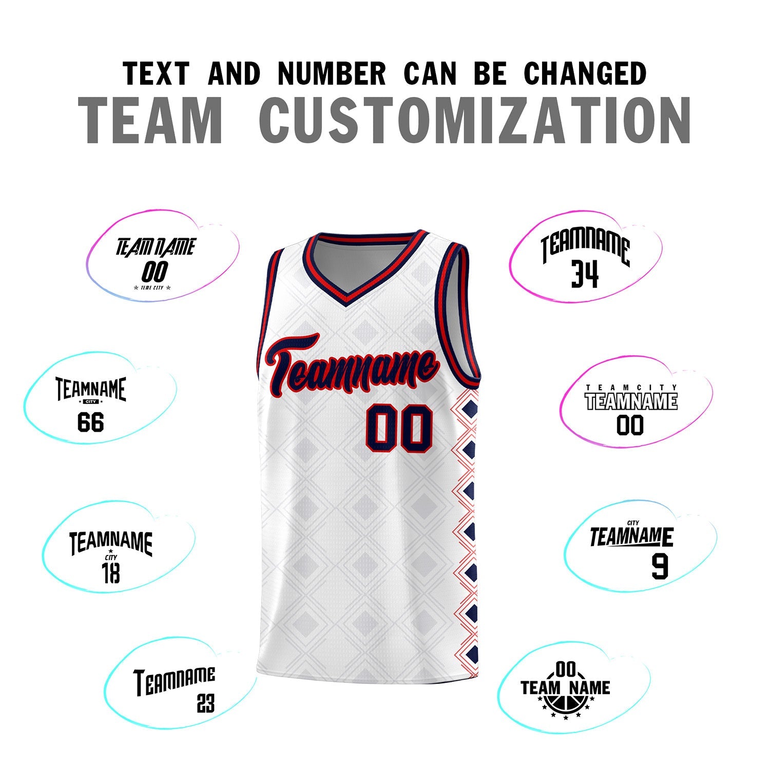 Custom White Side Blocks Sports Uniform Basketball Jersey