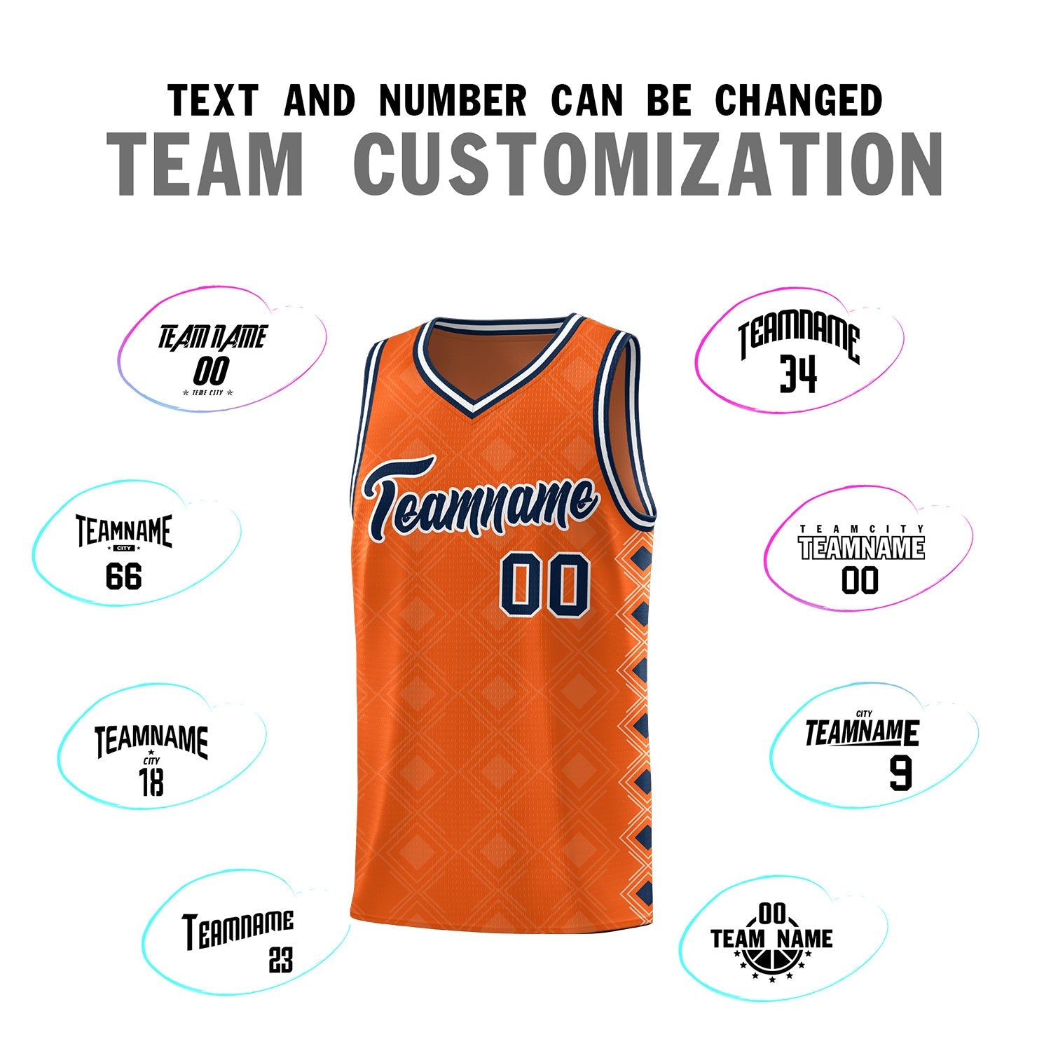 Custom Orange Side Blocks Sports Uniform Basketball Jersey