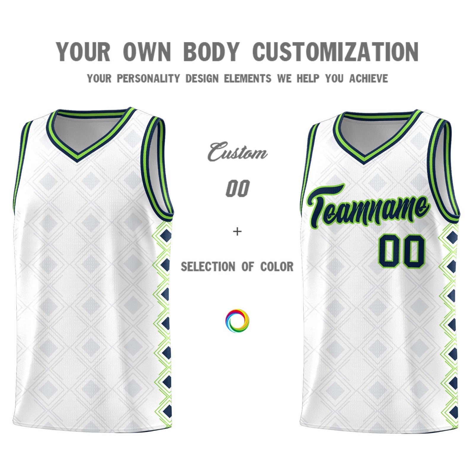 Custom White Side Blocks Sports Uniform Basketball Jersey