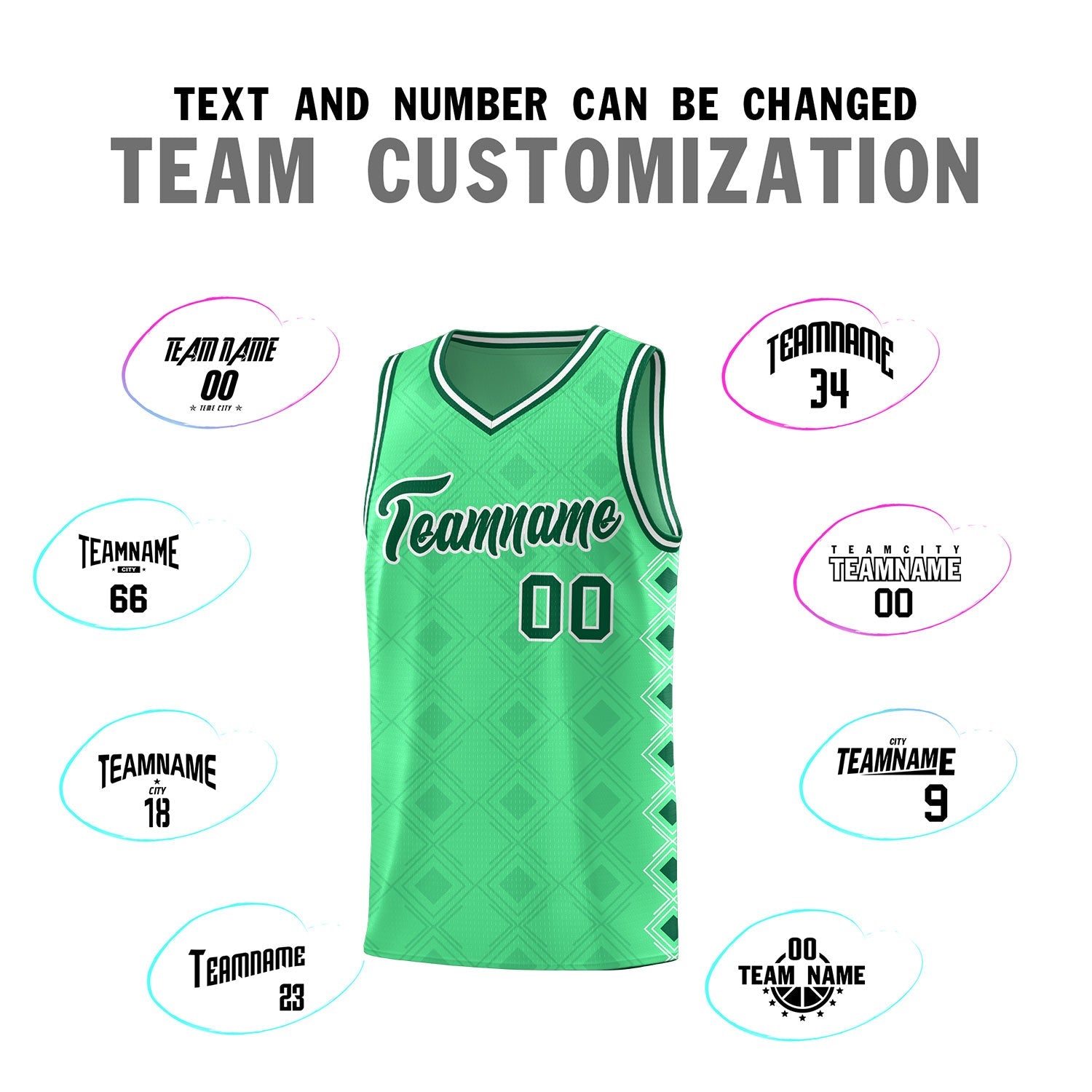 Custom Bright Green Side Blocks Sports Uniform Basketball Jersey
