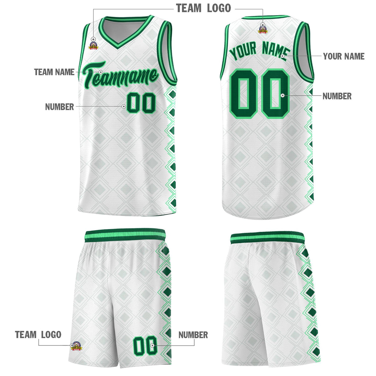 Custom White Side Blocks Sports Uniform Basketball Jersey