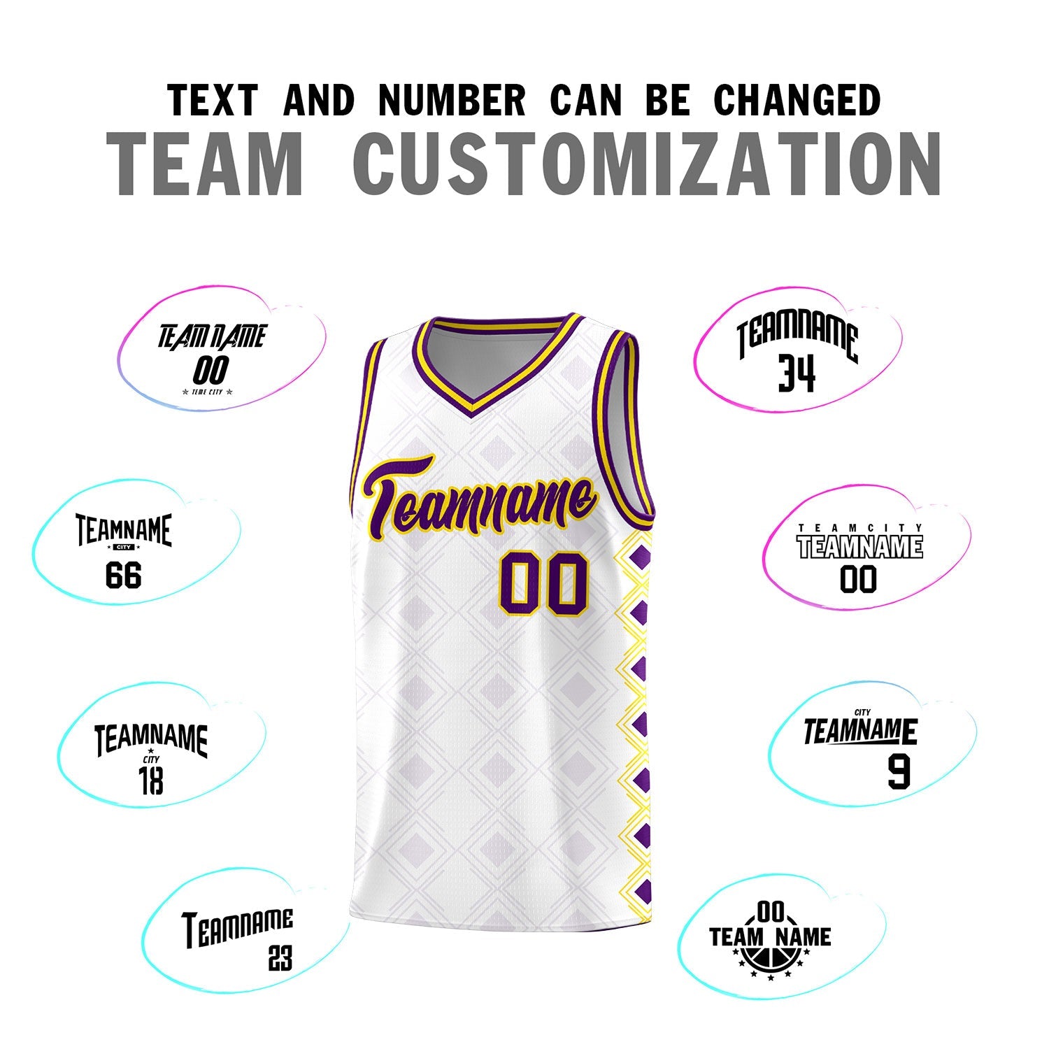Custom White Side Blocks Sports Uniform Basketball Jersey