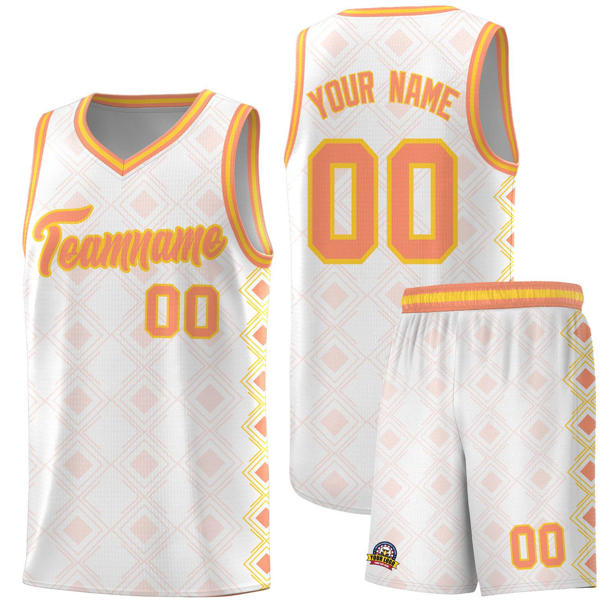 Custom White Side Blocks Sports Uniform Basketball Jersey