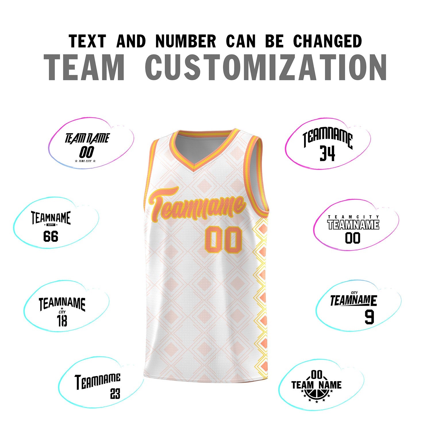 Custom White Side Blocks Sports Uniform Basketball Jersey