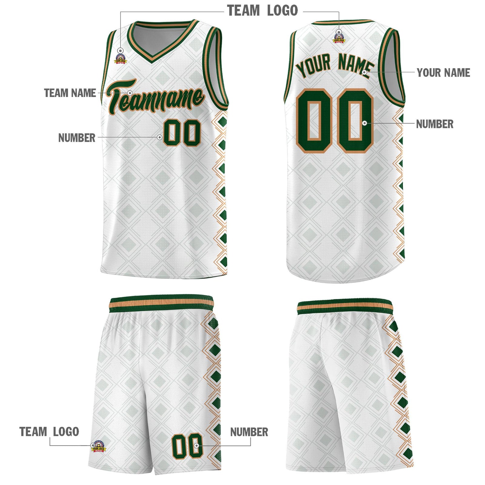 Custom White Side Blocks Sports Uniform Basketball Jersey