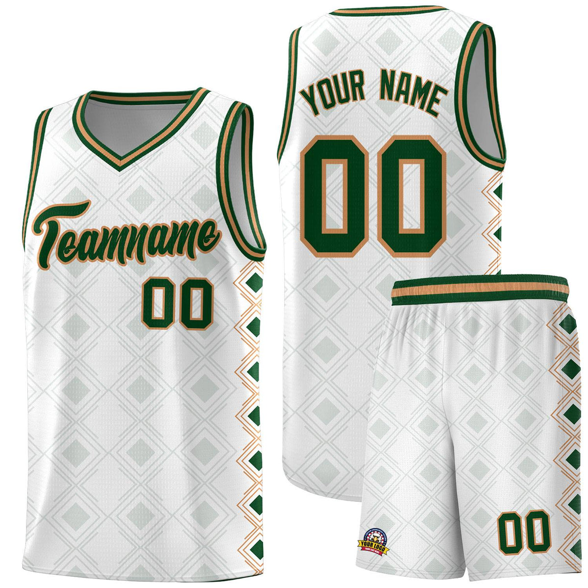Custom White Side Blocks Sports Uniform Basketball Jersey