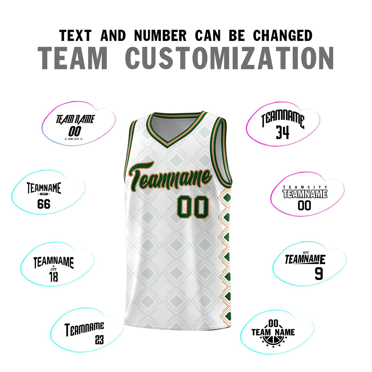Custom White Side Blocks Sports Uniform Basketball Jersey
